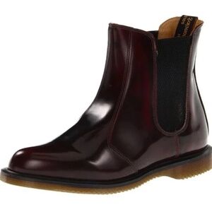 Dr. Martens Women's Flora Chelsea Boot - Classic Burgundy Rub Off Sz UK 7 US 9